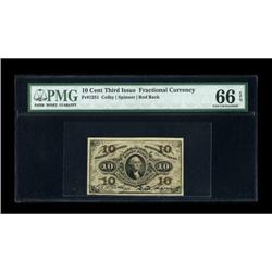 Fr. 1251 10c Third Issue PMG Gem Uncirculated 66