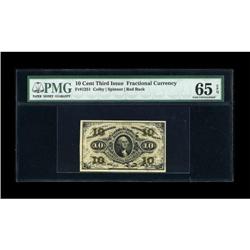 Fr. 1251 10c Third Issue PMG Gem Uncirculated 65