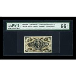 Fr. 1254 10¢ Third Issue PMG Gem Uncirculated 66