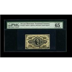 Fr. 1254 10c Third Issue PMG Gem Uncirculated 65