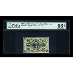 Fr. 1255 10c Third Issue PMG Gem Uncirculated 66