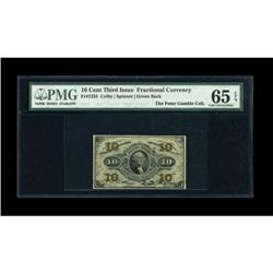Fr. 1255 10c Third Issue PMG Gem Uncirculated 65