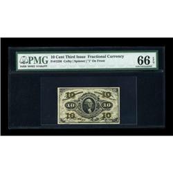 Fr. 1256 10c Third Issue PMG Gem Uncirculated 66
