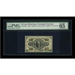 Fr. 1256 10c Third Issue PMG Gem Uncirculated 65