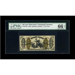 Fr. 1345 50c Third Issue Justice PMG Gem