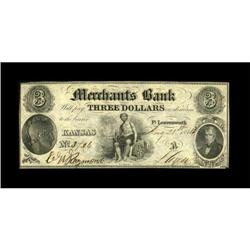 Ft. Leavenworth, KS- Merchants Bank $3 Aug. 21,