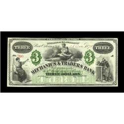 new Orleans, LA- Mechanics & Traders Bank $3