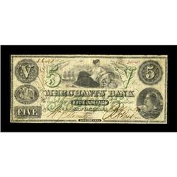 New Orleans, LA- Merchants' Bank $5 April 1,