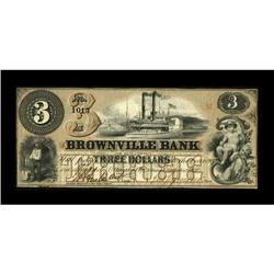 Brownville, NE- Brownville Bank $3 Sept. 1, 1857