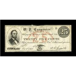 Utica, NY - W.P. Carpenter 25¢ Oct. 6, 1862