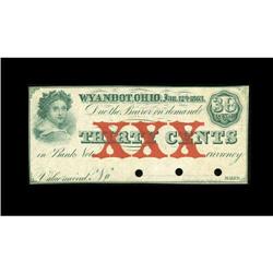 Wyandot, OH- Unknown Issuer 30¢ Jan. 12, 1863