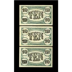 Trio of Wood's Business College 10¢ Notes.