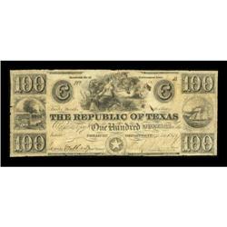 Austin, TX- Republic of Texas $100 Apr. 24, 1839