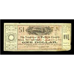 Madisonville, TX- Madison County $1 Jan. 1, 1863