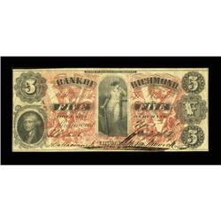 Richmond, VA- Bank of Richmond $5 Nov. 1, 1861