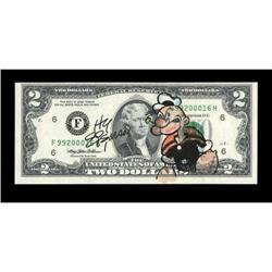 Autographed $2 1995 FRN by Hy Eisman.