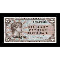 Series 691 $5 Gem New Serial Number Four.