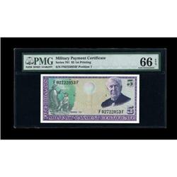 Series 701 $5 PMG Gem Uncirculated 66 EPQ.