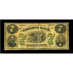 Montreal, PQ- Molsons Bank $7 Nov. 1, 1871 Ch.