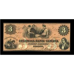 Toronto, ON- Colonial Bank of Canada $3 May 4,