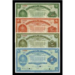 Honduras 1; 5; 10; 50 Lempiras 1937 S166s;