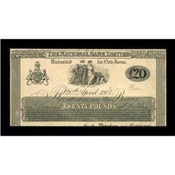 Ireland 20 Pounds National Bank Limited 1907