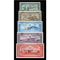 Laos 1; 5; 10; 20; 50 Kip (1957) Pick 1s-5s