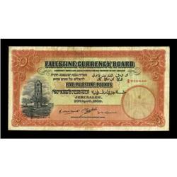 Palestine 5 Pounds Palestine Currency Board 1939