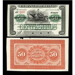 Uruguay 50 Centesimos 1867 Pick S202 Face and