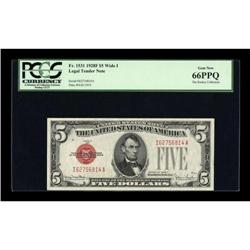 Fr. 1531 $5 1928F Legal Tender Note. PCGS Gem