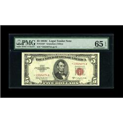 Fr. 1535* $5 1953C Legal Tender Note. PMG Gem