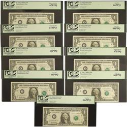 Nine Near Solid Serial Number 1 issues. Fr.