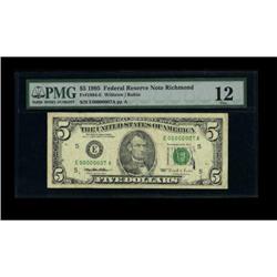 Fr. 1984-E $5 1995 Federal Reserve Note. PMG