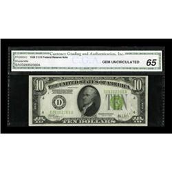 Fr. 2003-D $10 1928C Federal Reserve Note. CGA