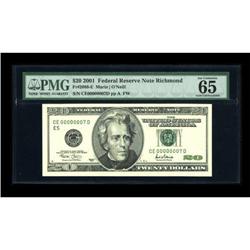 Fr. 2088-E $20 2001 Federal Reserve Note. PMG