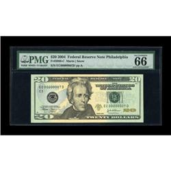 Fr. 2089-C $20 2004 Federal Reserve Note. Serial