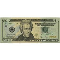 Fr. 2093-G $20 2006 Federal Reserve Note. Solid