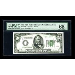 Fr. 2100-C $50 1928 Federal Reserve Note. PMG