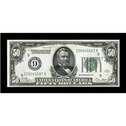 Fr. 2100-I $50 1928 Federal Reserve Note.