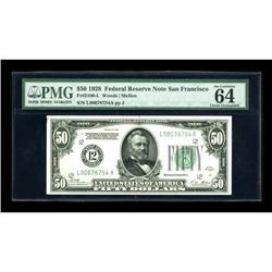 Fr. 2100-L $50 1928 Federal Reserve Note. PMG