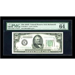 Fr. 2106-E* $50 1934D Federal Reserve Note. PMG
