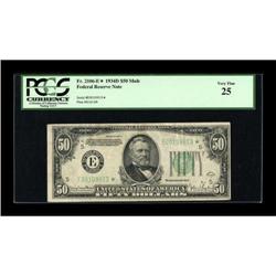 Fr. 2106-E* $50 1934D Federal Reserve Note. PCGS