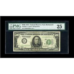 Fr. 2201-E $500 1934 Federal Reserve Note. PMG