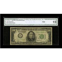 Fr. 2201-E $500 1934 Federal Reserve Note. CGA