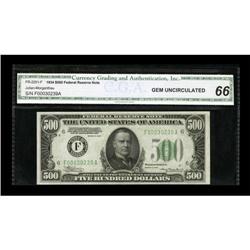 Fr. 2201-F $500 1934 Federal Reserve Note. CGA
