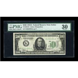 Fr. 2202-K $500 1934A Federal Reserve Note. PMG