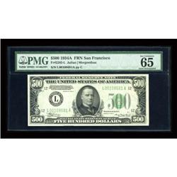 Fr. 2202-L $500 1934A Federal Reserve Note. PMG