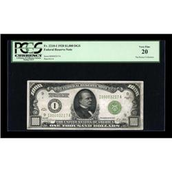 Fr. 2210-I $1000 1928 Federal Reserve Note. PCGS