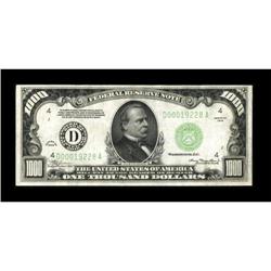 Fr. 2211-D $1000 1934 Federal Reserve Note.