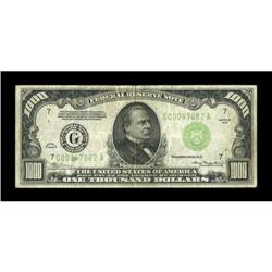 Fr. 2211-G $1000 1934 Federal Reserve Note.